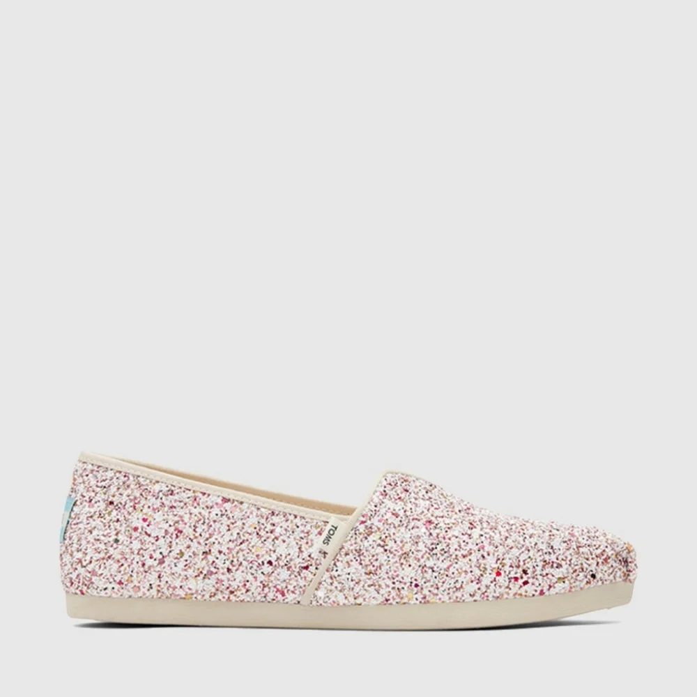 NWOT Toms Alpargata Natural Glitter Slip On Shoes Sneakers Flats Loafers, 8.5 - Picture 3 of 13